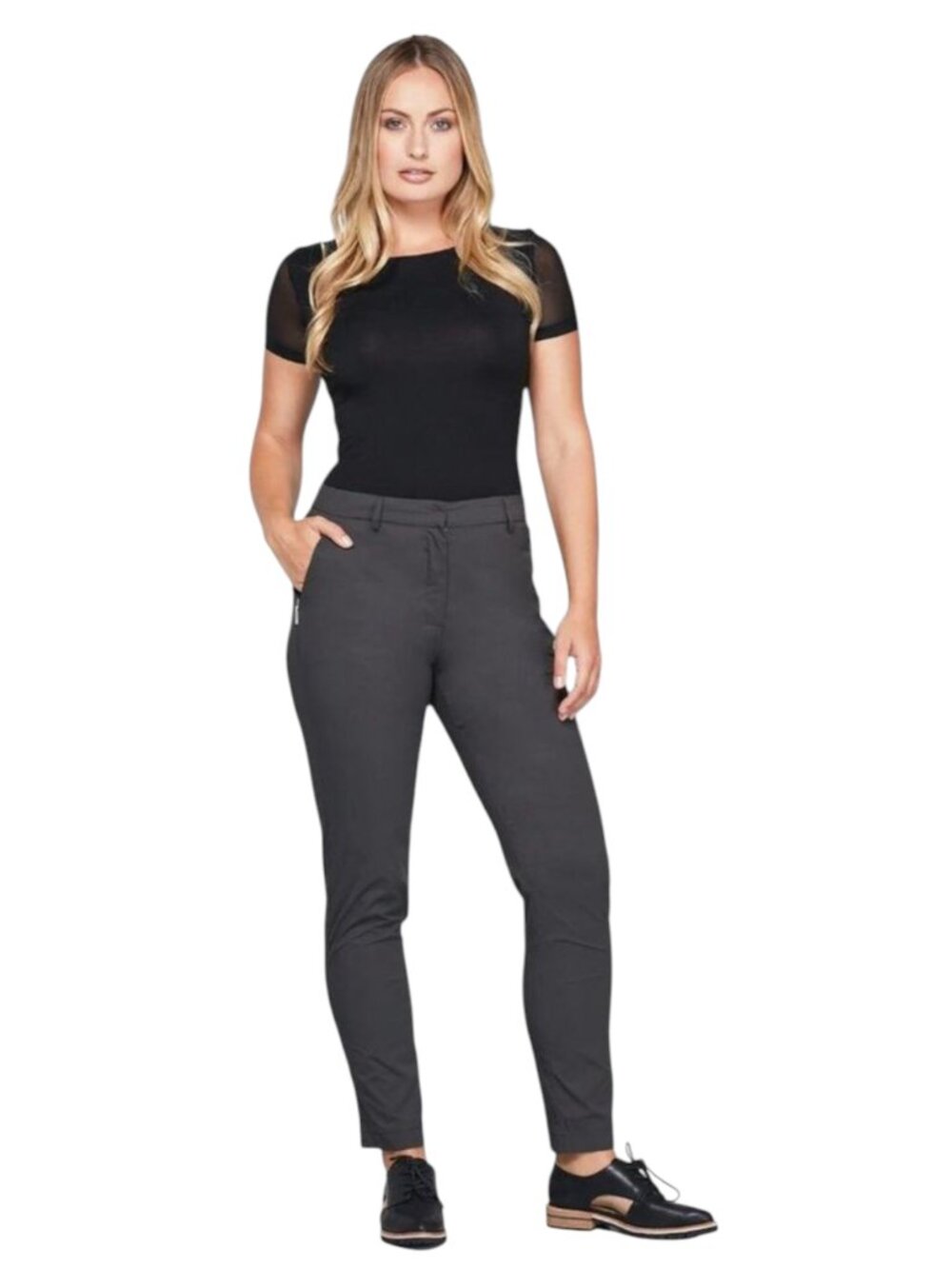 Anatomie Size 10 Thea High Rise Slim Straight Travel Golf Pants in Grey EUC